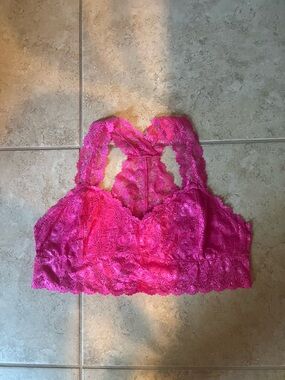 Lace Racerback Bralette in Hot Pink - Women's Intimates
